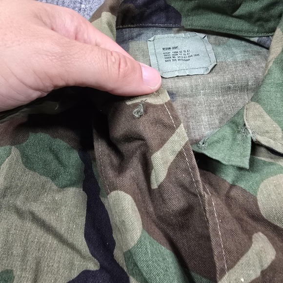 Vintage US Army BDU Jacket Mens Medium Short Woodland Camo 82nd Airborne 90s - Picture 11 of 12
